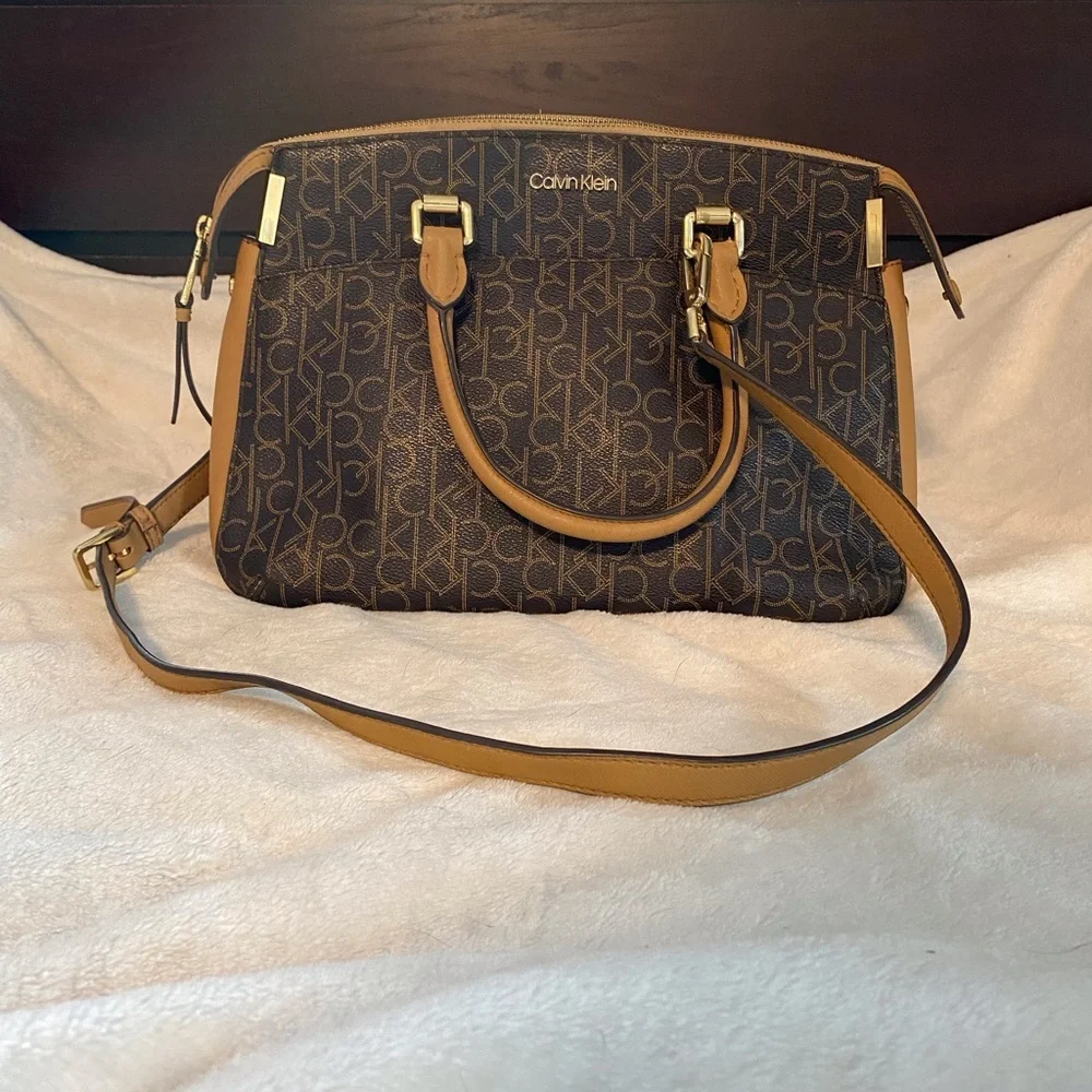 Calvin Klein‎ Tan and Brown Satchel